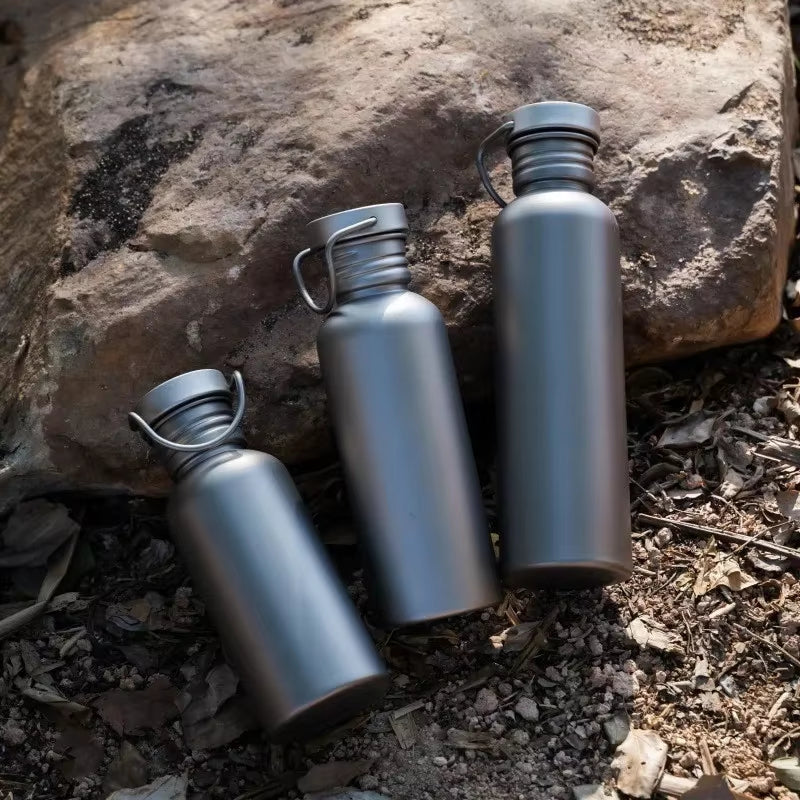 Titanium Water Bottle for Outdoor Activities - 600ml & 750ml Options for Camping, Sports, Cycling, and Hiking