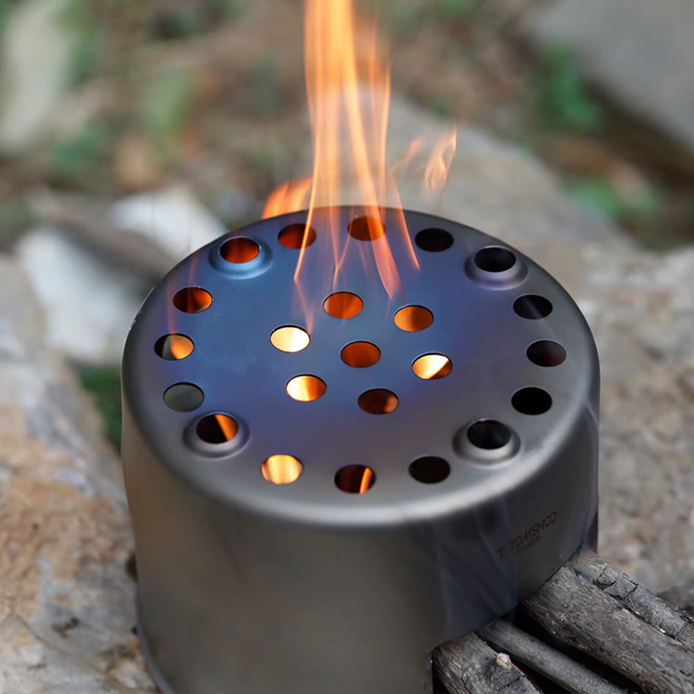 Premium Ultra-Lightweight Titanium Outdoor Wood Stove for Camping and Backpacking Culinary Needs