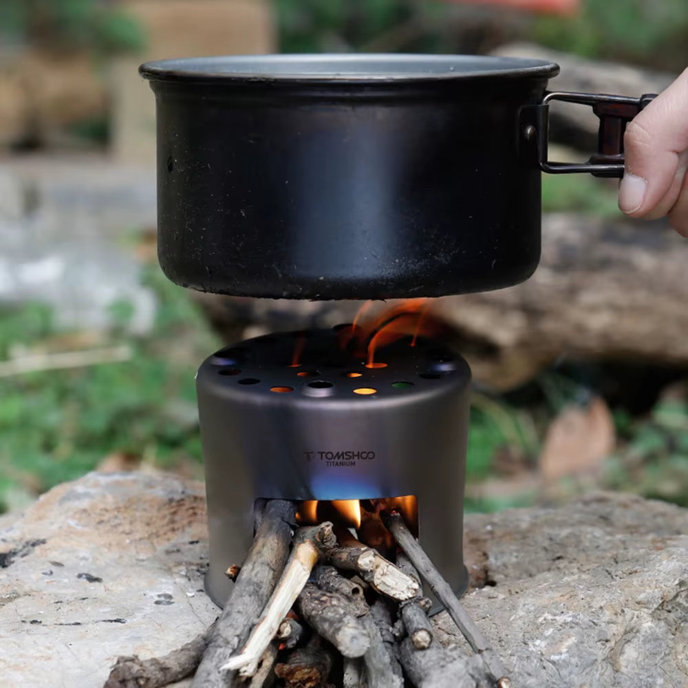 Premium Ultra-Lightweight Titanium Outdoor Wood Stove for Camping and Backpacking Culinary Needs