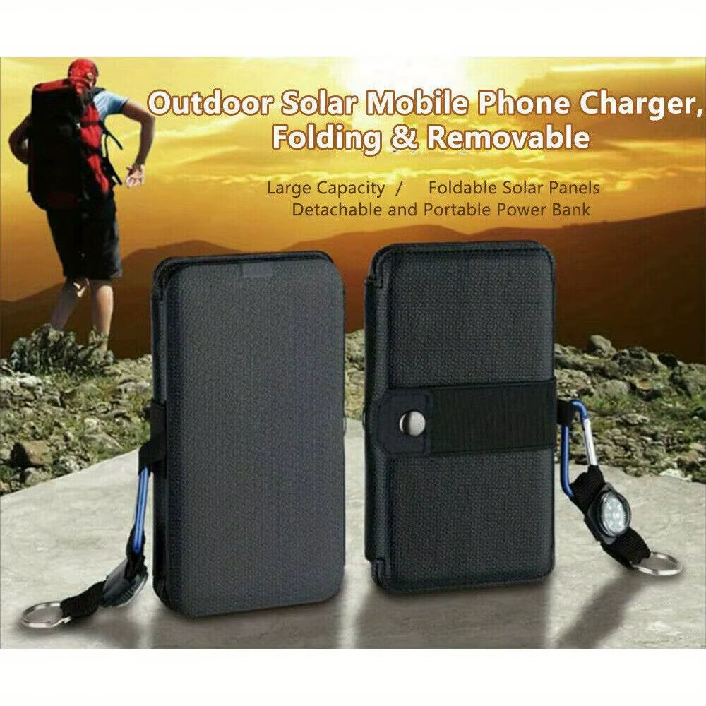 Portable Solar Power Bank for Mobile Devices - Ideal for Camping and Outdoor Use