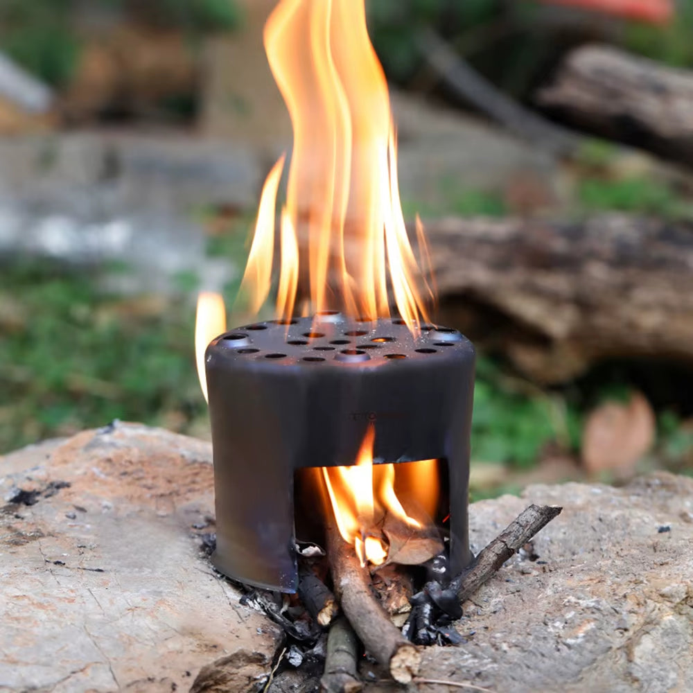 Premium Ultra-Lightweight Titanium Outdoor Wood Stove for Camping and Backpacking Culinary Needs
