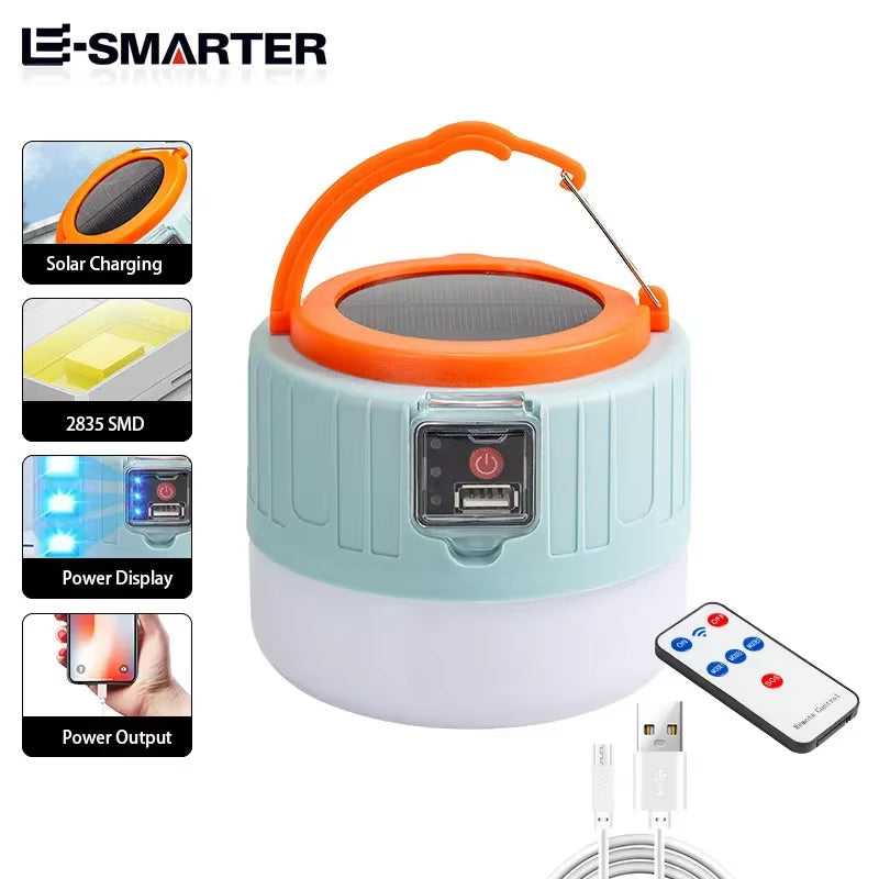 Professional Outdoor Solar LED Camping Lanterns - USB Rechargeable Portable Emergency Lights for Fishing, Barbecue, and Camping Activities