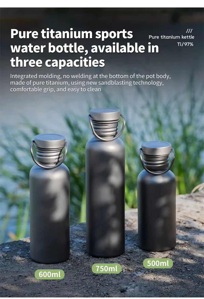 Titanium Water Bottle - 500ml, 600ml, & 750ml