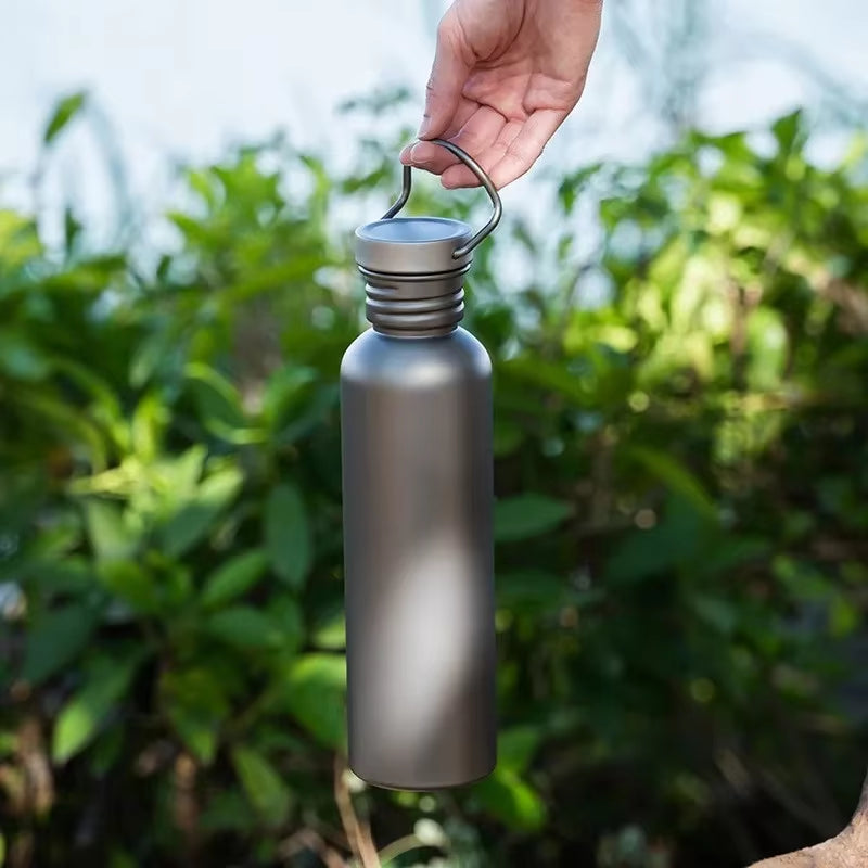 Titanium Water Bottle for Outdoor Activities - 600ml & 750ml Options for Camping, Sports, Cycling, and Hiking