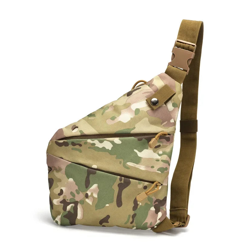 Camouflage Tactical Chest Bag - Waterproof Nylon Crossbody Messenger Bag for Men