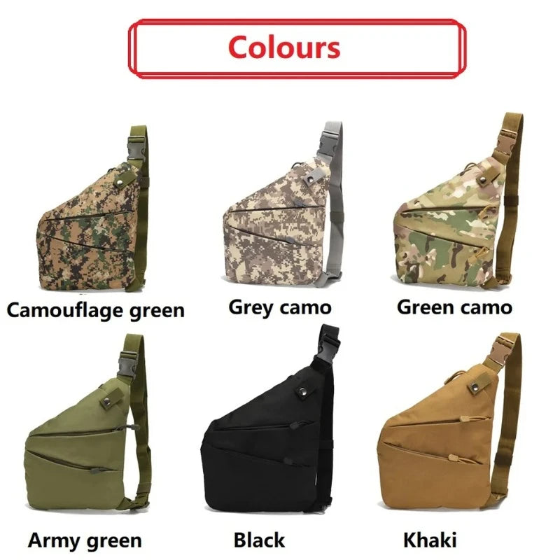 Camouflage Tactical Chest Bag - Waterproof Nylon Crossbody Messenger Bag for Men