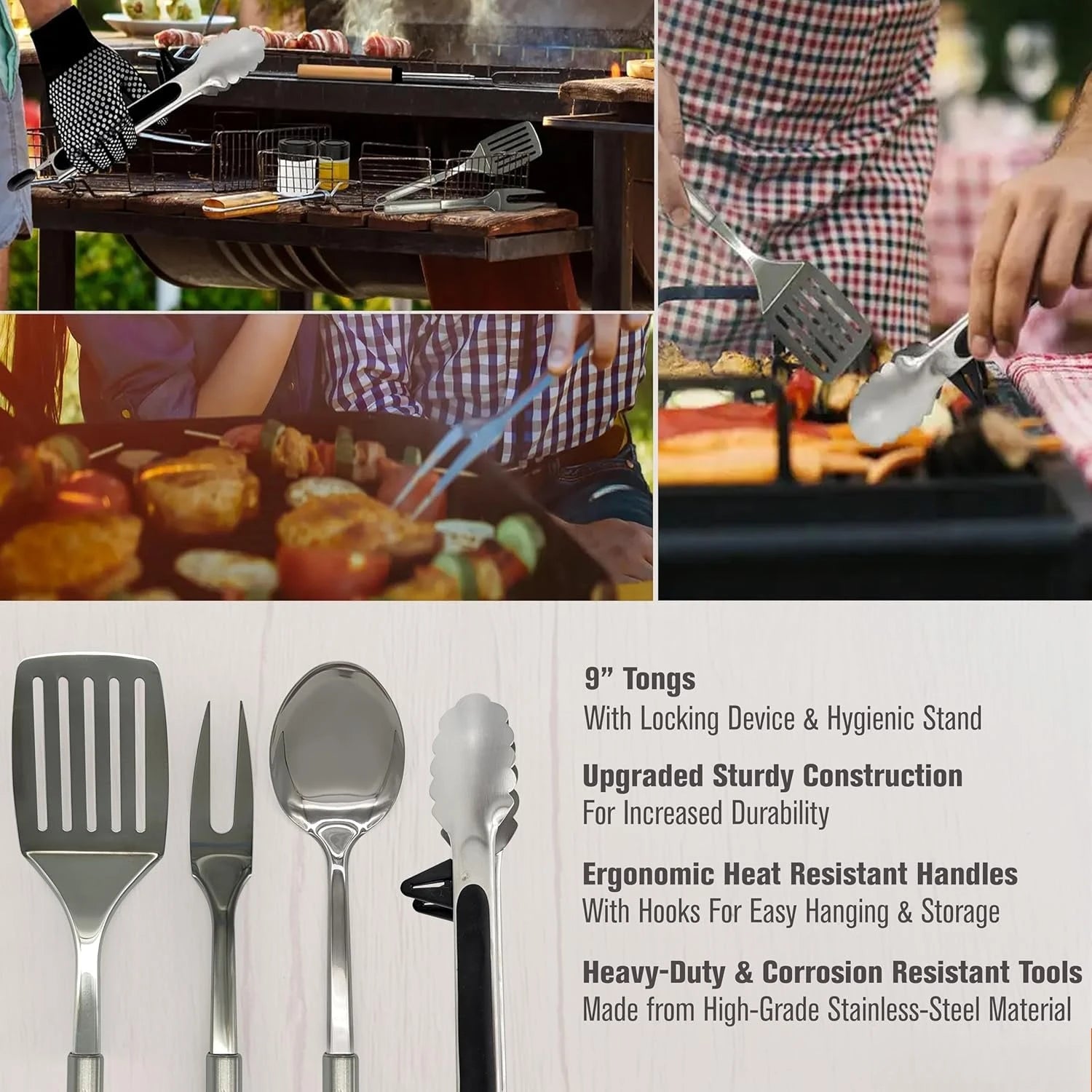 Professional Outdoor Grilling and Camping Utensils Set - Comprehensive BBQ and Kitchen Accessories