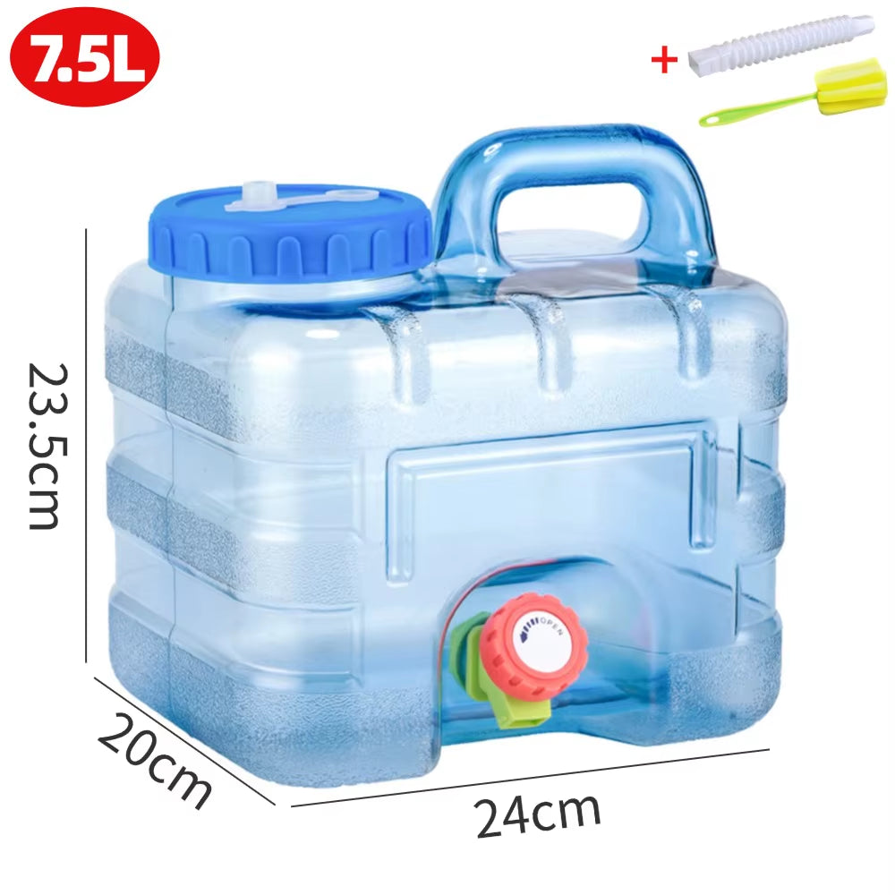 Large Capacity 5-12L Portable Camping Water Canister with Detachable Faucet for Outdoor Travel