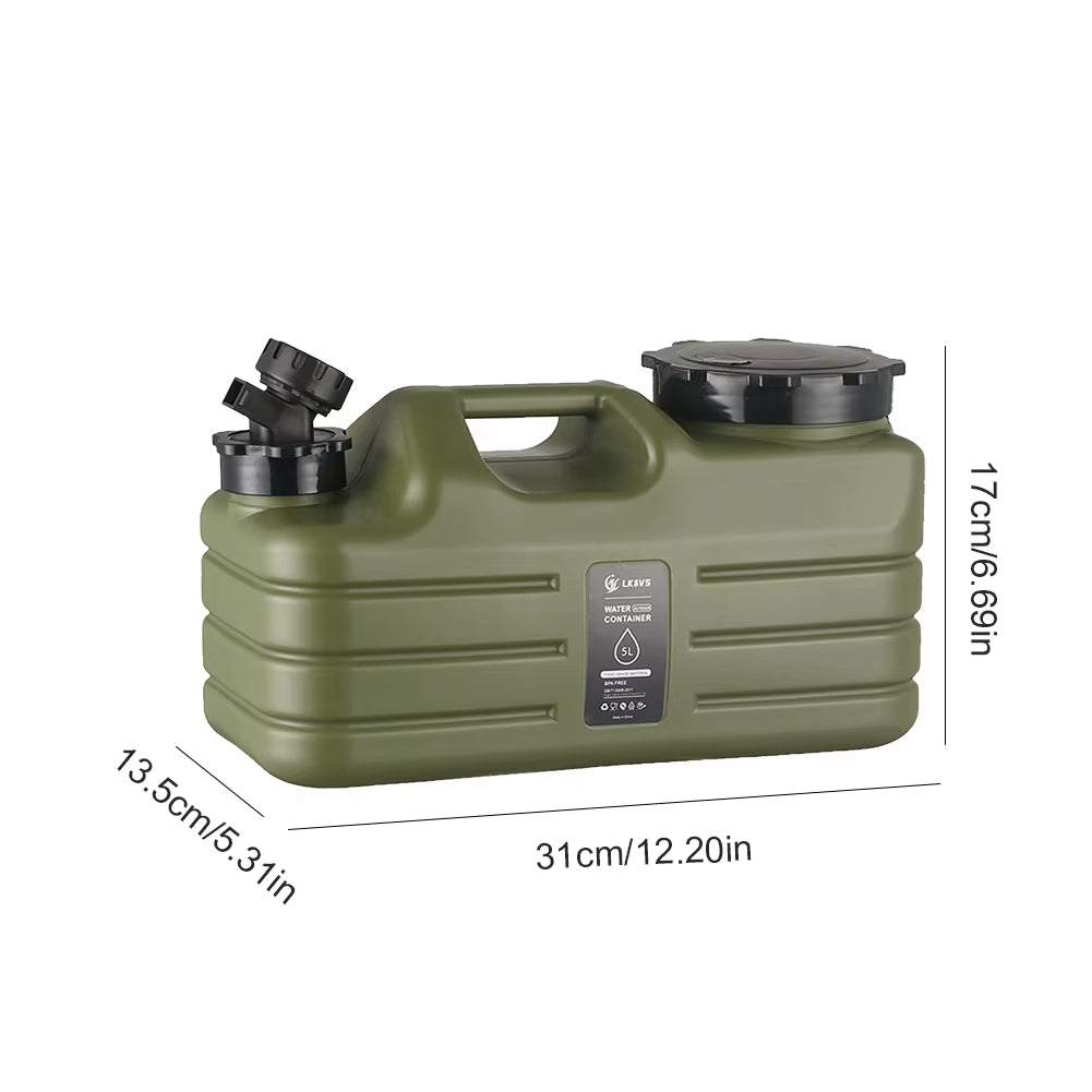 Large Capacity 5-12L Portable Camping Water Canister with Detachable Faucet for Outdoor Travel