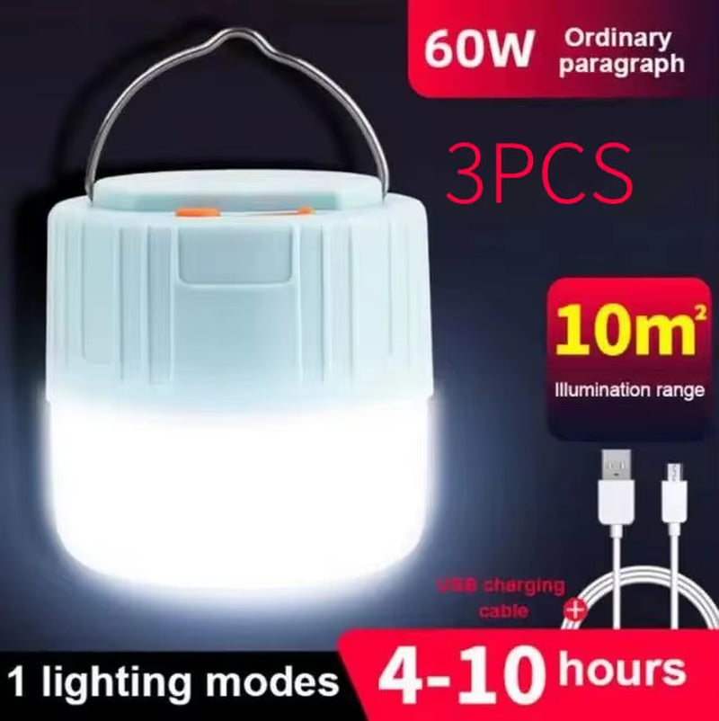 Professional Outdoor Solar LED Camping Lanterns - USB Rechargeable Portable Emergency Lights for Fishing, Barbecue, and Camping Activities