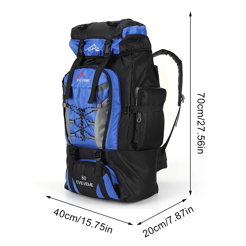 80L Waterproof Travel Backpack for Men - Large Hiking and Mountaineering Rucksack for Outdoor Sports and Camping