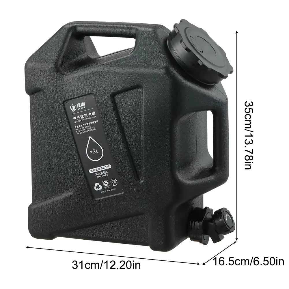 Large Capacity 5-12L Portable Camping Water Canister with Detachable Faucet for Outdoor Travel