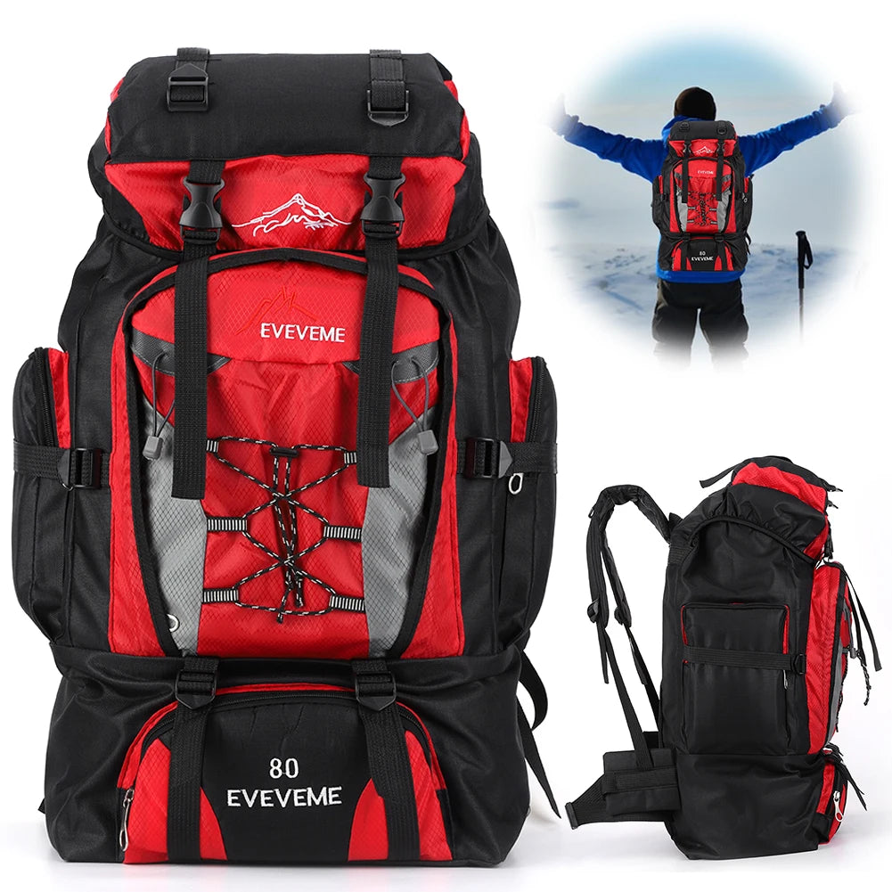 80L Waterproof Travel Backpack for Men - Large Hiking and Mountaineering Rucksack for Outdoor Sports and Camping