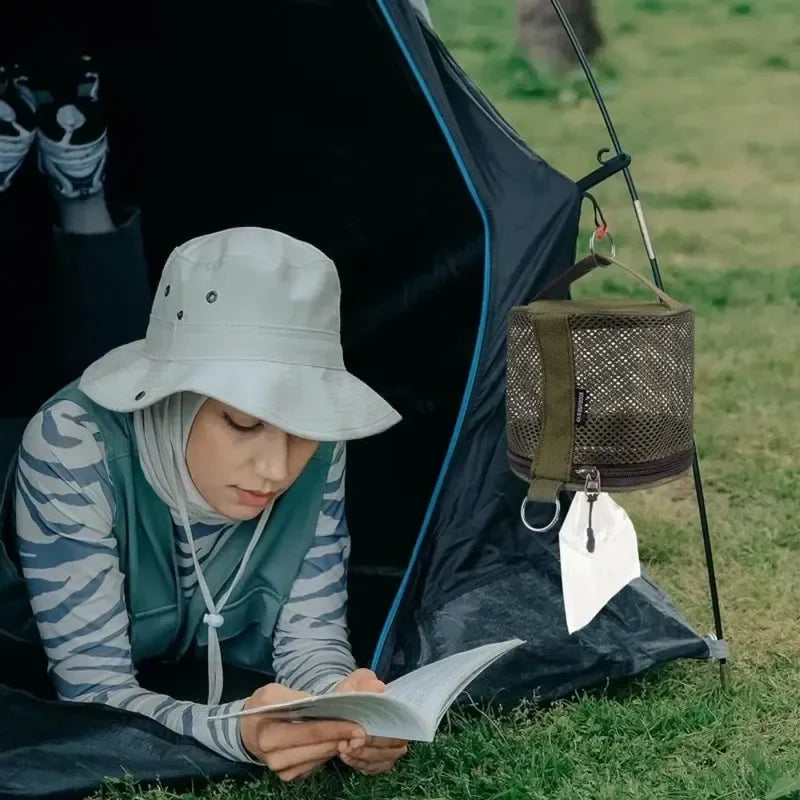 Portable Outdoor Camping Tissue Holder with Hook - Hanging Napkin and Paper Roll Storage Solution
