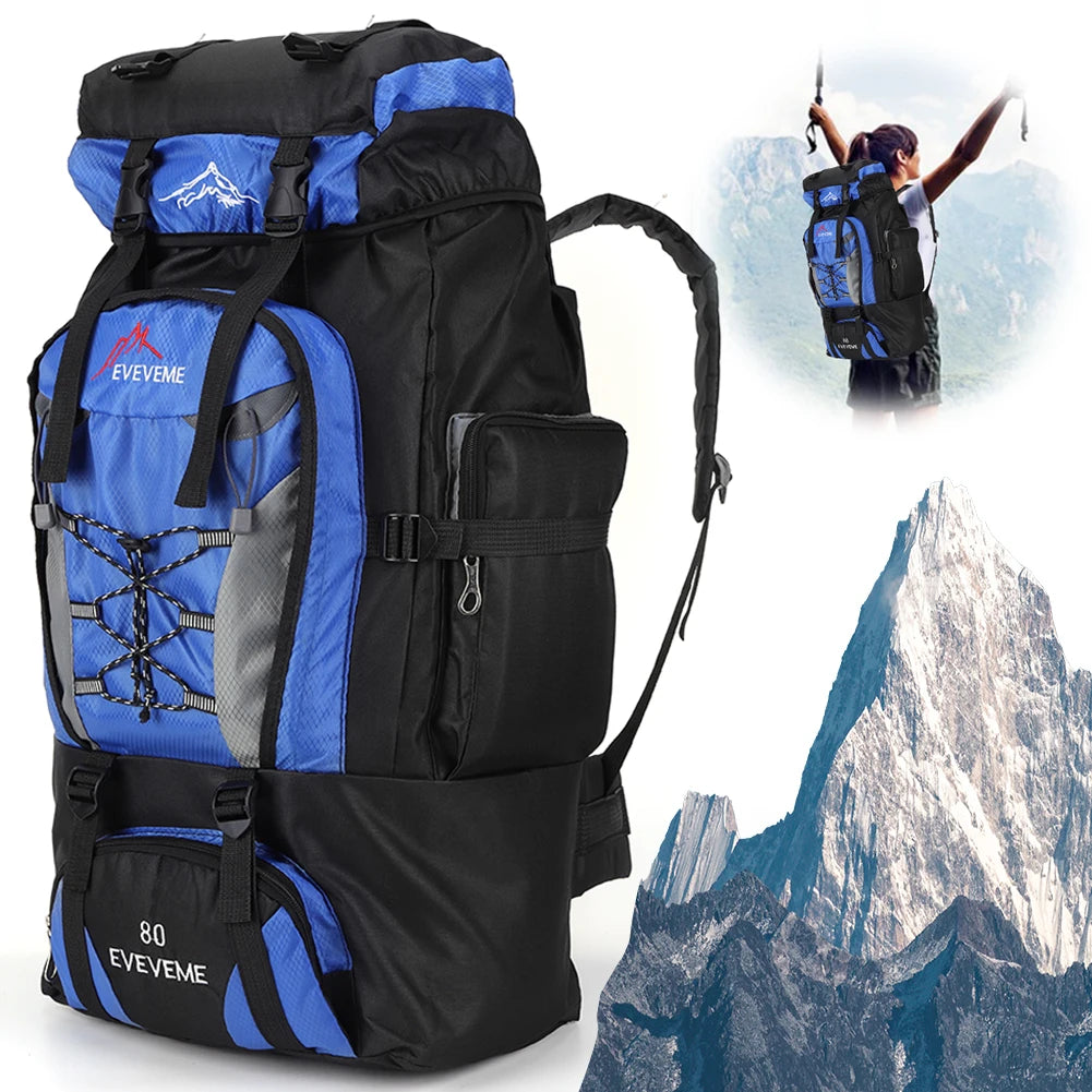 80L Waterproof Travel Backpack for Men - Large Hiking and Mountaineering Rucksack for Outdoor Sports and Camping