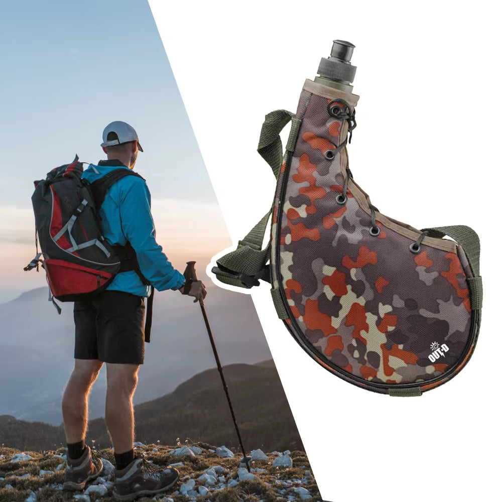 800ml Outdoor Water Bottle with Shoulder Strap - Ideal for Hiking, Backpacking, and Camping - 2024 Edition