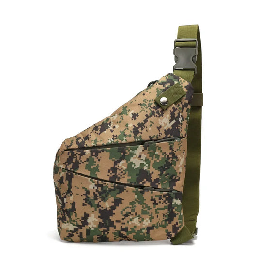 Camouflage Tactical Chest Bag - Waterproof Nylon Crossbody Messenger Bag for Men