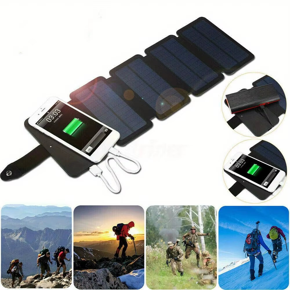 Portable Solar Power Bank for Mobile Devices - Ideal for Camping and Outdoor Use