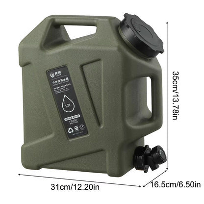 Large Capacity 5-12L Portable Camping Water Canister with Detachable Faucet for Outdoor Travel
