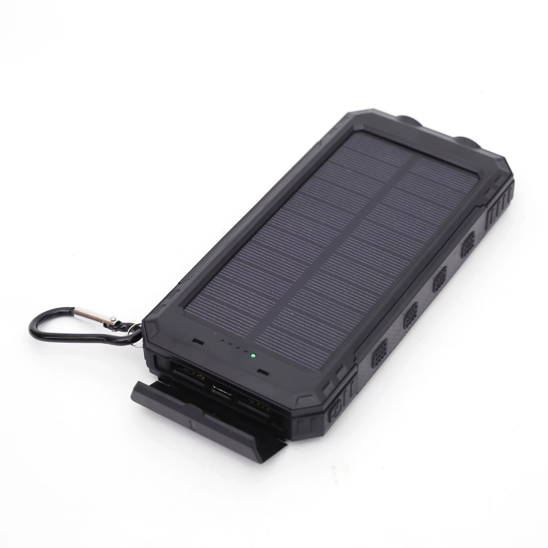 Portable Waterproof Solar Power Bank with Large Capacity and Compass for Outdoor Activities such as Mountain Climbing and Camping