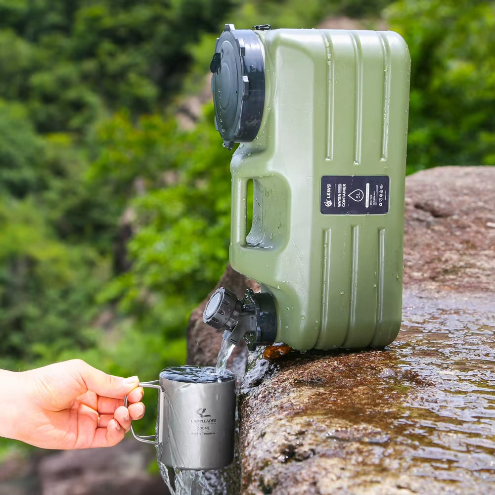 Large Capacity 5-12L Portable Camping Water Canister with Detachable Faucet for Outdoor Travel
