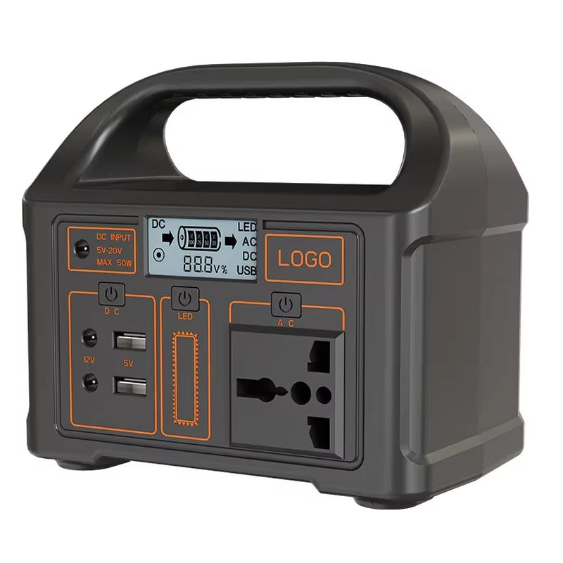100W Portable Outdoor Generator with 24000mAh Power Bank, 110V/220V Output, and LED Display for Camping and Fishing