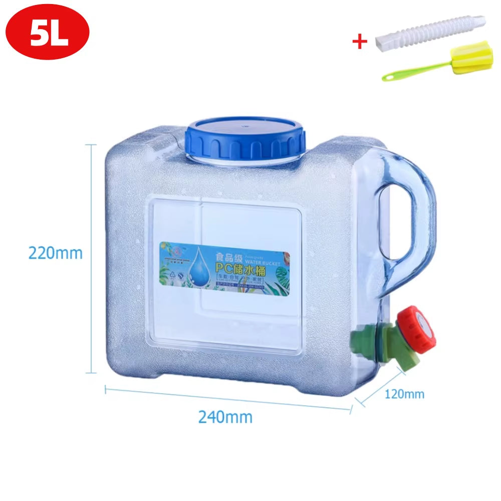 Large Capacity 5-12L Portable Camping Water Canister with Detachable Faucet for Outdoor Travel