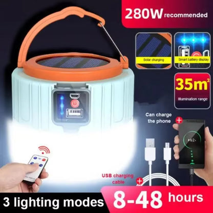 Professional Outdoor Solar LED Camping Lanterns - USB Rechargeable Portable Emergency Lights for Fishing, Barbecue, and Camping Activities
