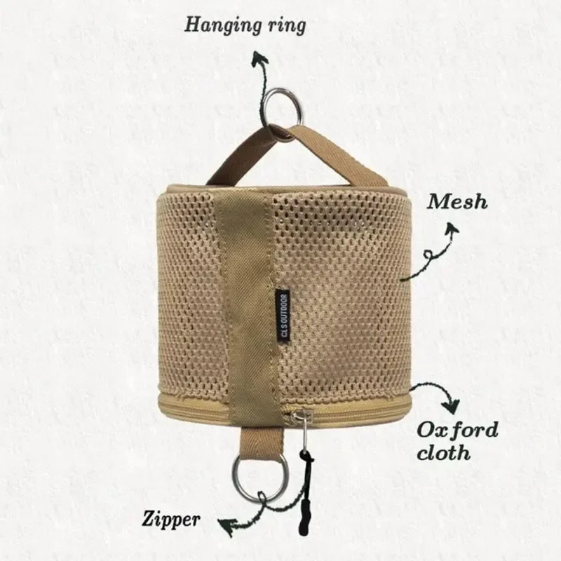 Portable Outdoor Camping Tissue Holder with Hook - Hanging Napkin and Paper Roll Storage Solution