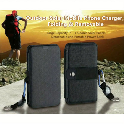 Portable Solar Power Bank for Mobile Devices - Ideal for Camping and Outdoor Use