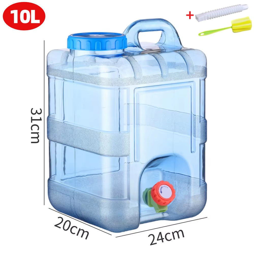 Large Capacity 5-12L Portable Camping Water Canister with Detachable Faucet for Outdoor Travel