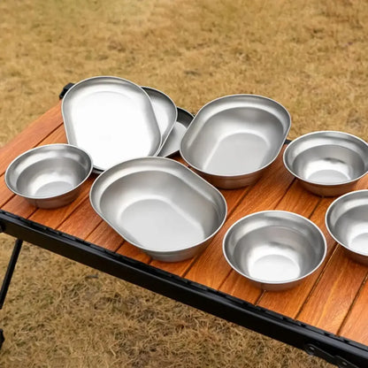 NOBANA Outdoor Portable Camping Dinnerware Set with Polished Utensils and Easy-to-Clean Plates