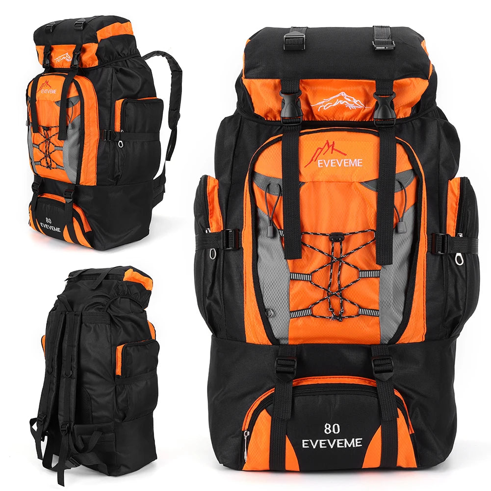 80L Waterproof Travel Backpack for Men - Large Hiking and Mountaineering Rucksack for Outdoor Sports and Camping