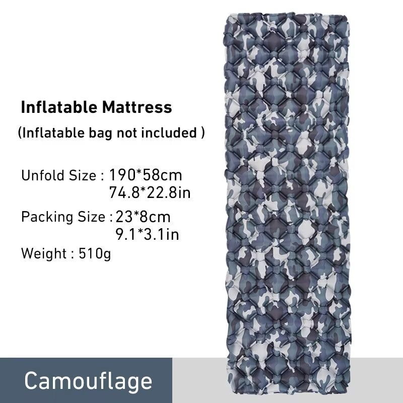 WESTTUNE Ultralight Inflatable Camping Sleeping Pad - Portable Outdoor Air Mattress for Travel and Hiking