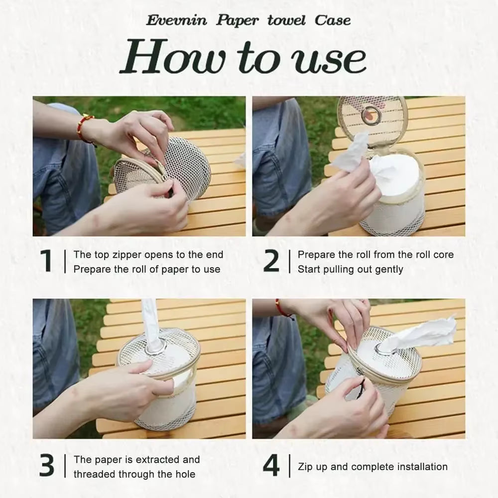 Portable Outdoor Tissue Holder with Hook