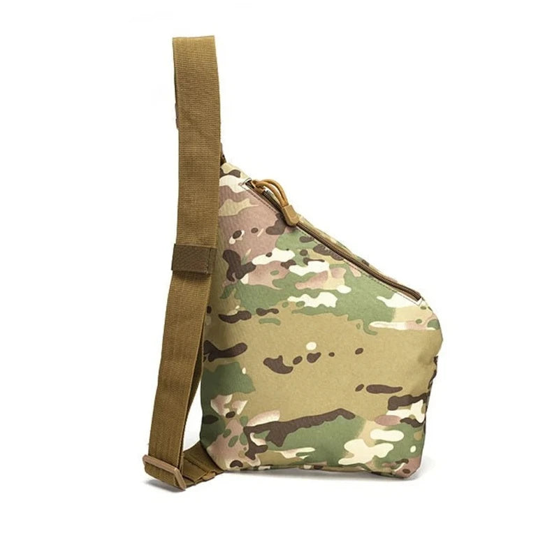 Camouflage Tactical Chest Bag - Waterproof Nylon Crossbody Messenger Bag for Men