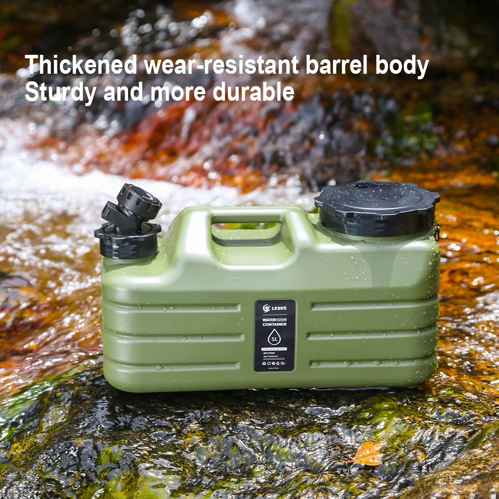 Large Capacity 5-12L Portable Camping Water Canister with Detachable Faucet for Outdoor Travel