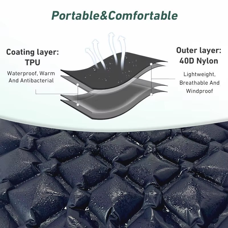 WESTTUNE Ultralight Inflatable Camping Sleeping Pad - Portable Outdoor Air Mattress for Travel and Hiking