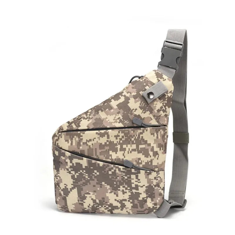 Camouflage Tactical Chest Bag - Waterproof Nylon Crossbody Messenger Bag for Men