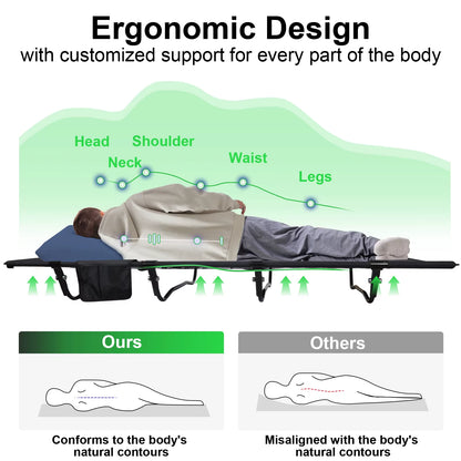 Ultralight Portable Folding Camping Cot for Adults, Supports Up to 352 lbs, Ideal for Backpacking
