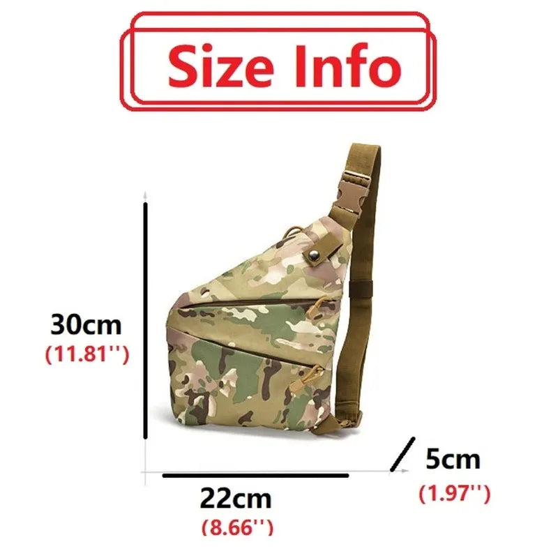 Camouflage Tactical Chest Bag - Waterproof Nylon Crossbody Messenger Bag for Men
