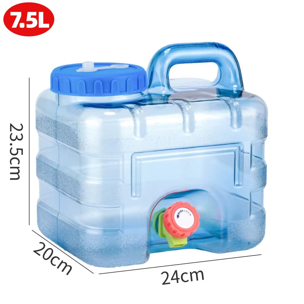 Large Capacity 5-12L Portable Camping Water Canister with Detachable Faucet for Outdoor Travel