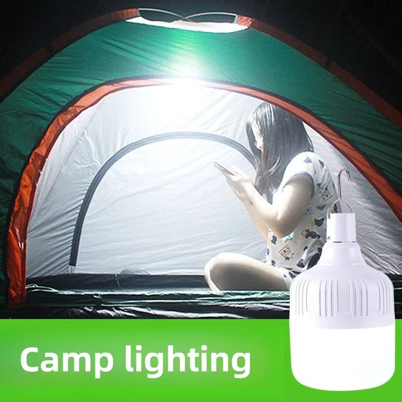 Rechargeable LED Portable Emergency Lighting - Set of 2 for Indoor and Outdoor Applications, Perfect for Camping, Barbecues, and Tents