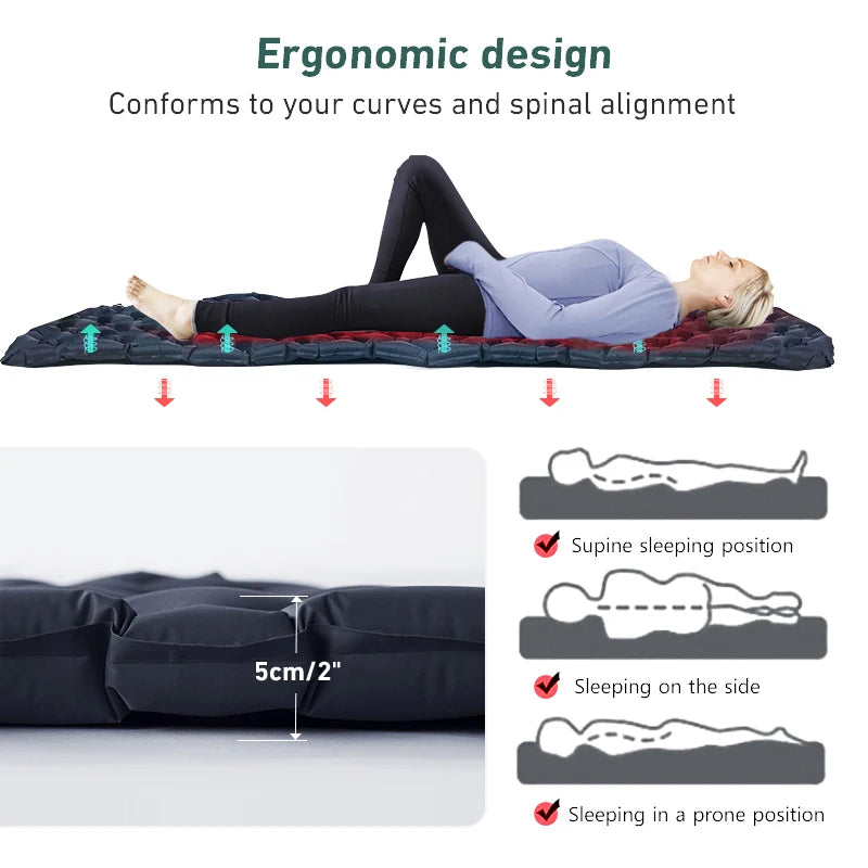 WESTTUNE Ultralight Inflatable Camping Sleeping Pad - Portable Outdoor Air Mattress for Travel and Hiking