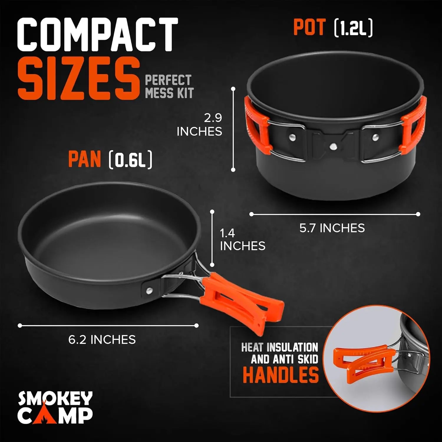 Premium Camping Cookware Set with Integrated Stove - Comprehensive Non-Stick Backpacking Pots and Pans