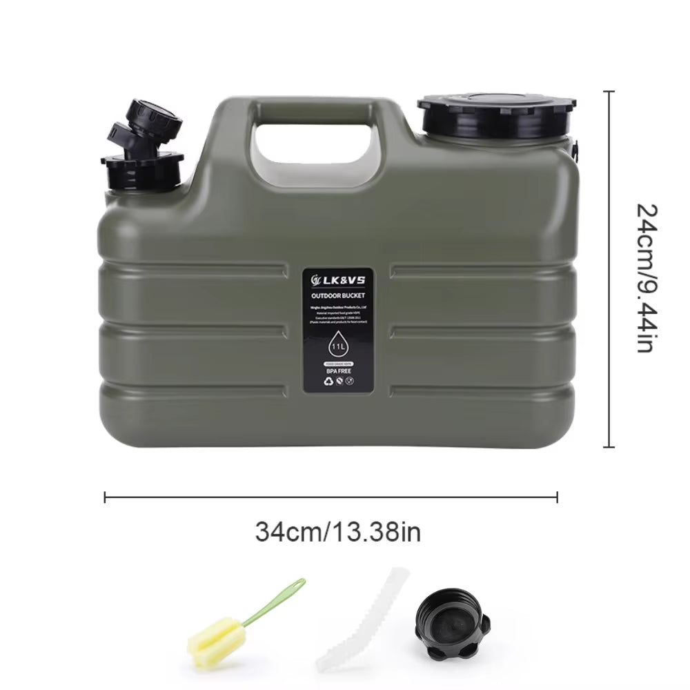Large Capacity 5-12L Portable Camping Water Canister with Detachable Faucet for Outdoor Travel