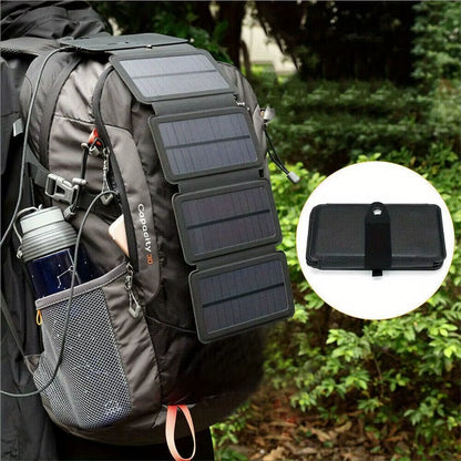 Portable Solar Power Bank for Mobile Devices - Ideal for Camping and Outdoor Use