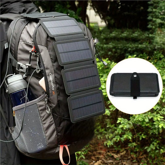 Portable Solar Power Bank for Mobile Devices - Ideal for Camping and Outdoor Use